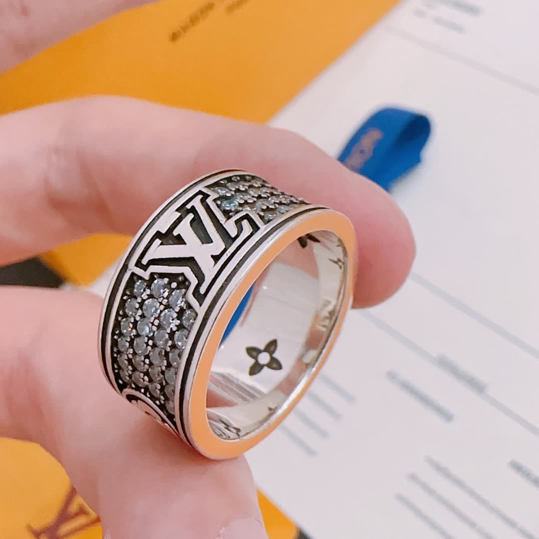 Louis Vuitton Silver Ring with Diamonds